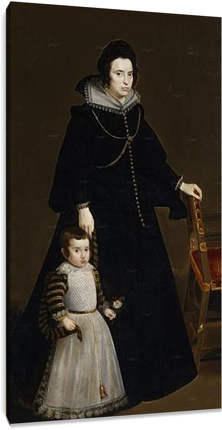 Постер и плакат - Antonia de Ipenarrieta y Galdos and her son Luis. Диего Веласкес