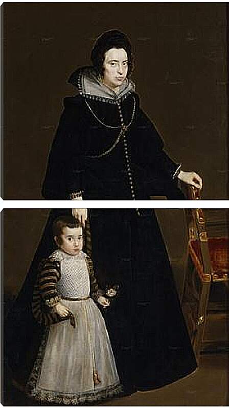 Модульная картина - Antonia de Ipenarrieta y Galdos and her son Luis. Диего Веласкес