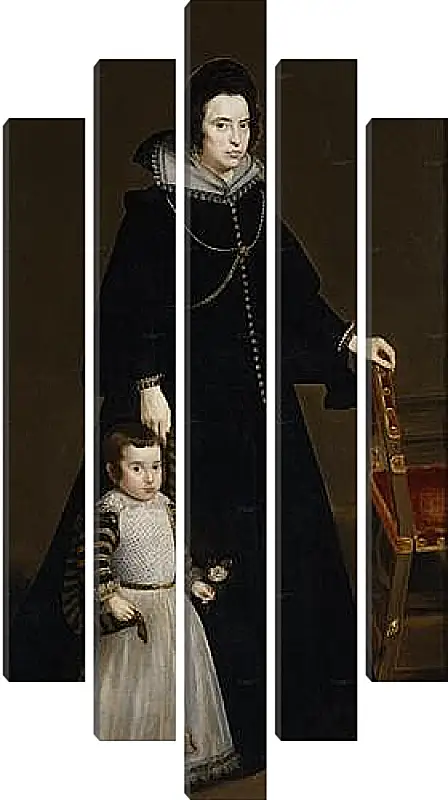 Модульная картина - Antonia de Ipenarrieta y Galdos and her son Luis. Диего Веласкес