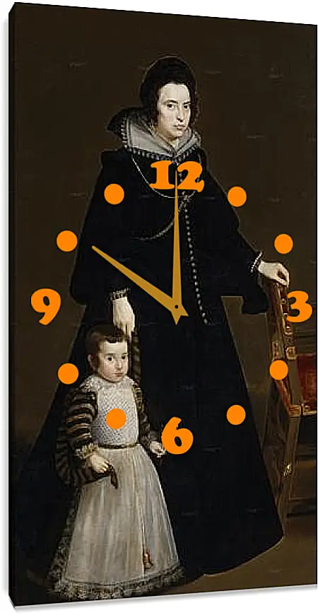 Часы картина - Antonia de Ipenarrieta y Galdos and her son Luis. Диего Веласкес