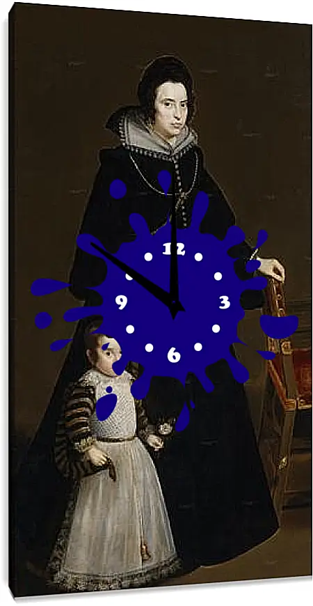 Часы картина - Antonia de Ipenarrieta y Galdos and her son Luis. Диего Веласкес
