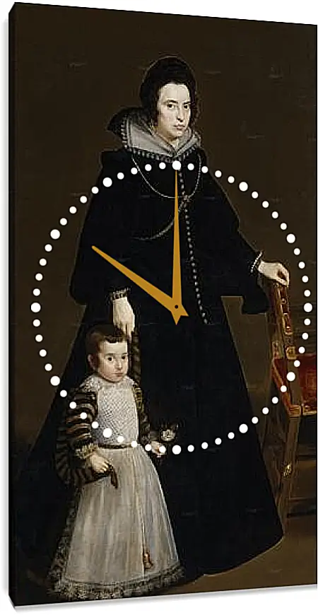 Часы картина - Antonia de Ipenarrieta y Galdos and her son Luis. Диего Веласкес