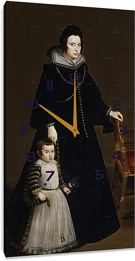 Часы картина - Antonia de Ipenarrieta y Galdos and her son Luis. Диего Веласкес