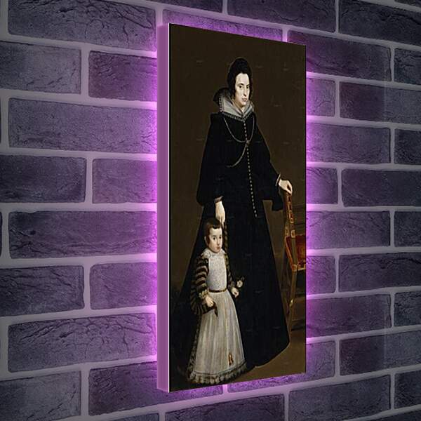 Лайтбокс световая панель - Antonia de Ipenarrieta y Galdos and her son Luis. Диего Веласкес