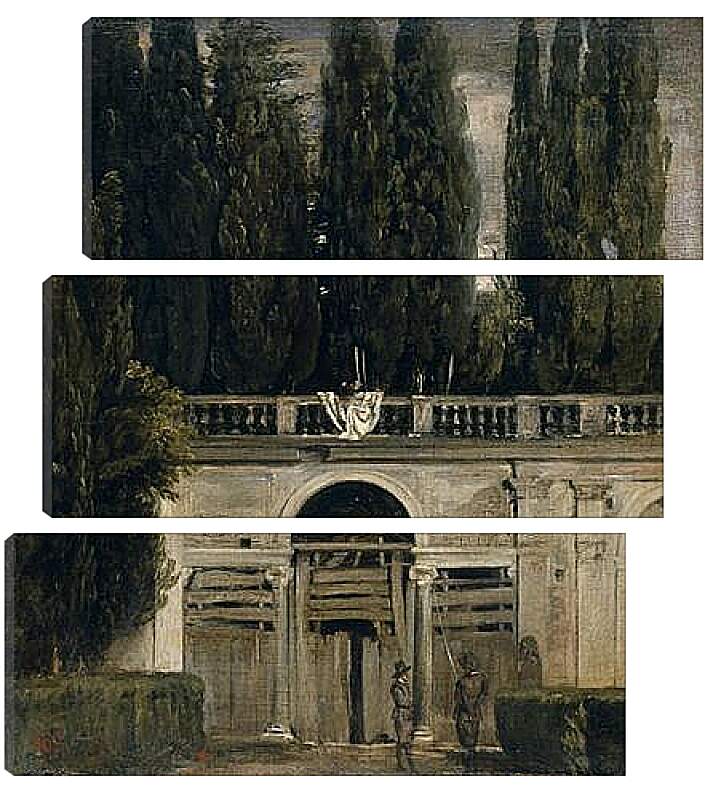 Модульная картина - The Medici Gardens in Rome. Диего Веласкес