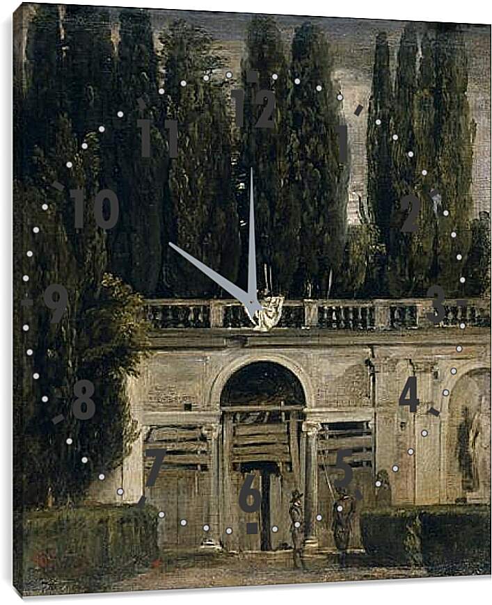 Часы картина - The Medici Gardens in Rome. Диего Веласкес