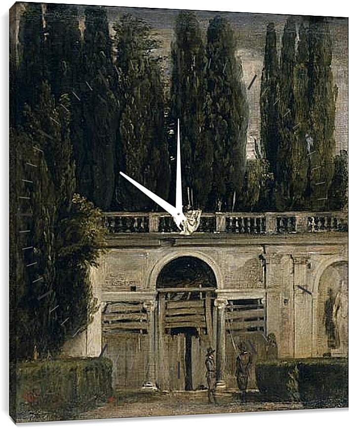 Часы картина - The Medici Gardens in Rome. Диего Веласкес