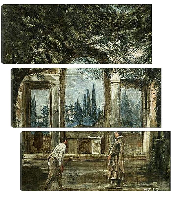 Модульная картина - The Medici Gardens in Rome. Диего Веласкес