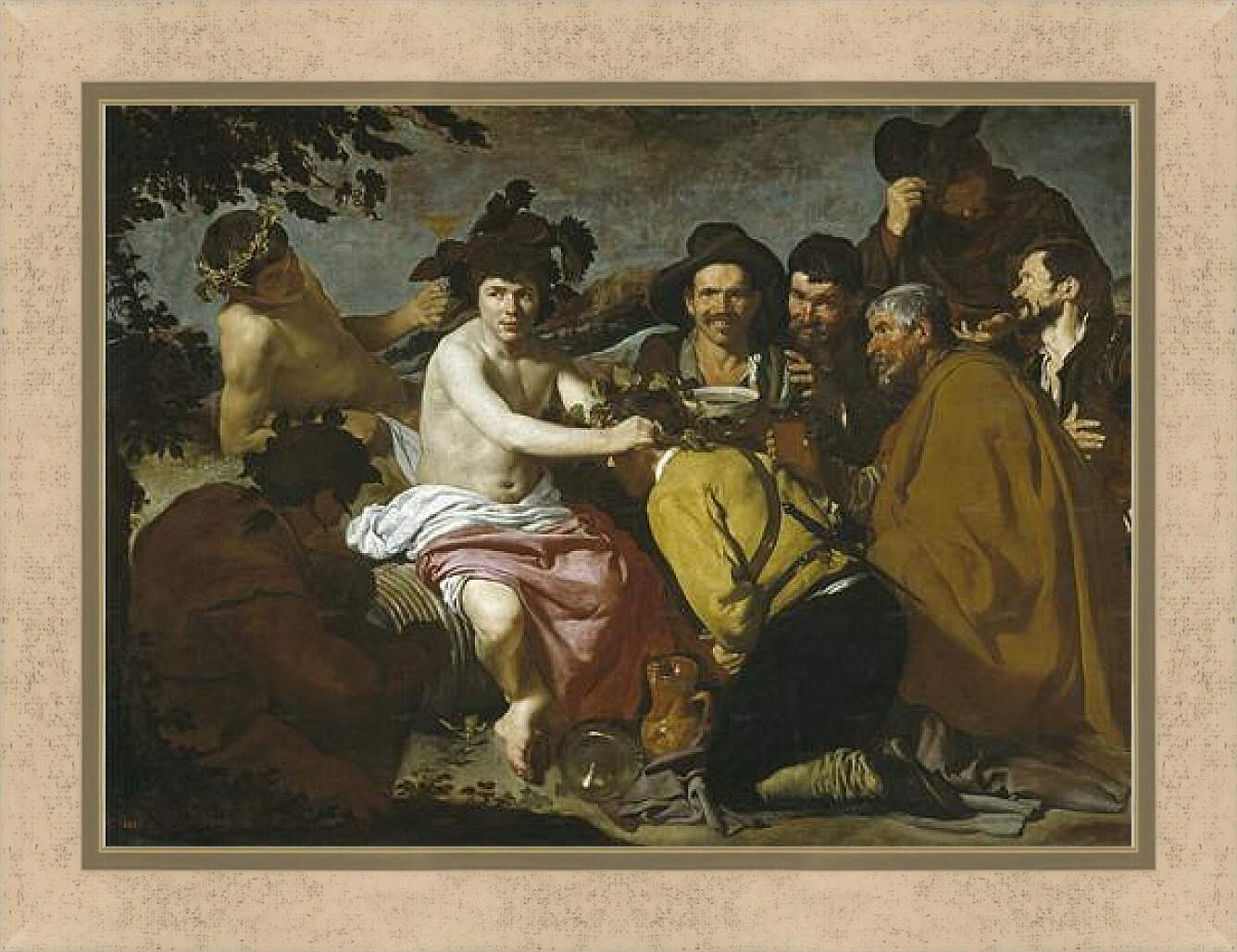 Картина в раме - The Triumph of Bacchus or the Drinkers. Диего Веласкес
