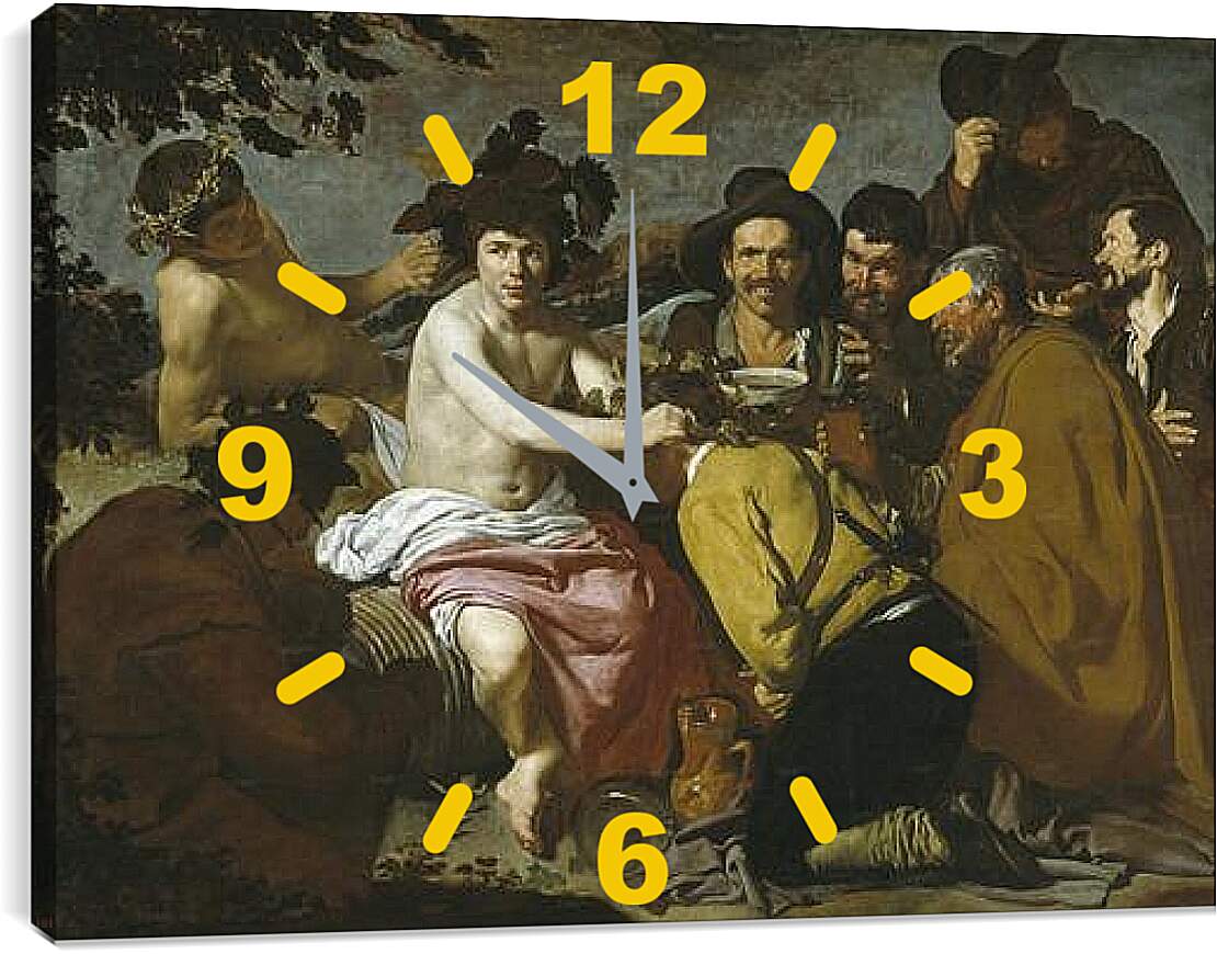 Часы картина - The Triumph of Bacchus or the Drinkers. Диего Веласкес