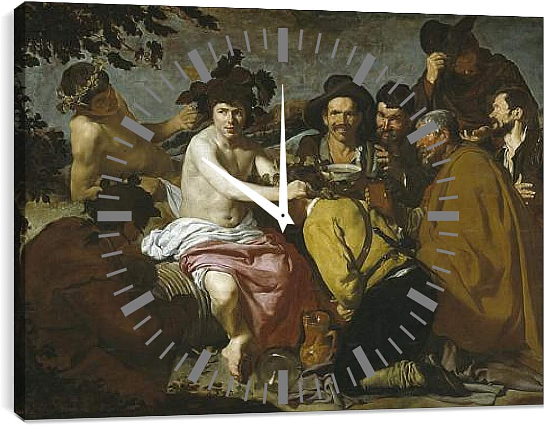 Часы картина - The Triumph of Bacchus or the Drinkers. Диего Веласкес