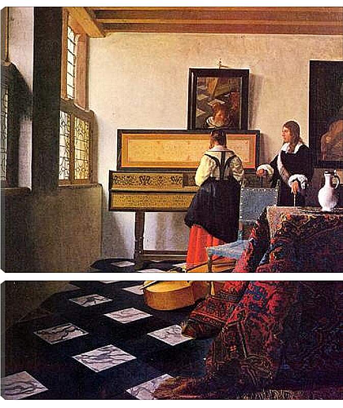 Модульная картина - Урок музыки (1662) Ян (Йоханнес) Вермеер