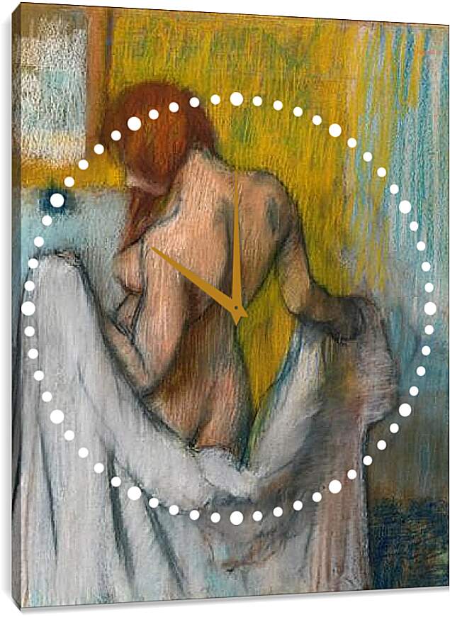 Часы картина - Женщина с полотенцем. Эдгар Дега