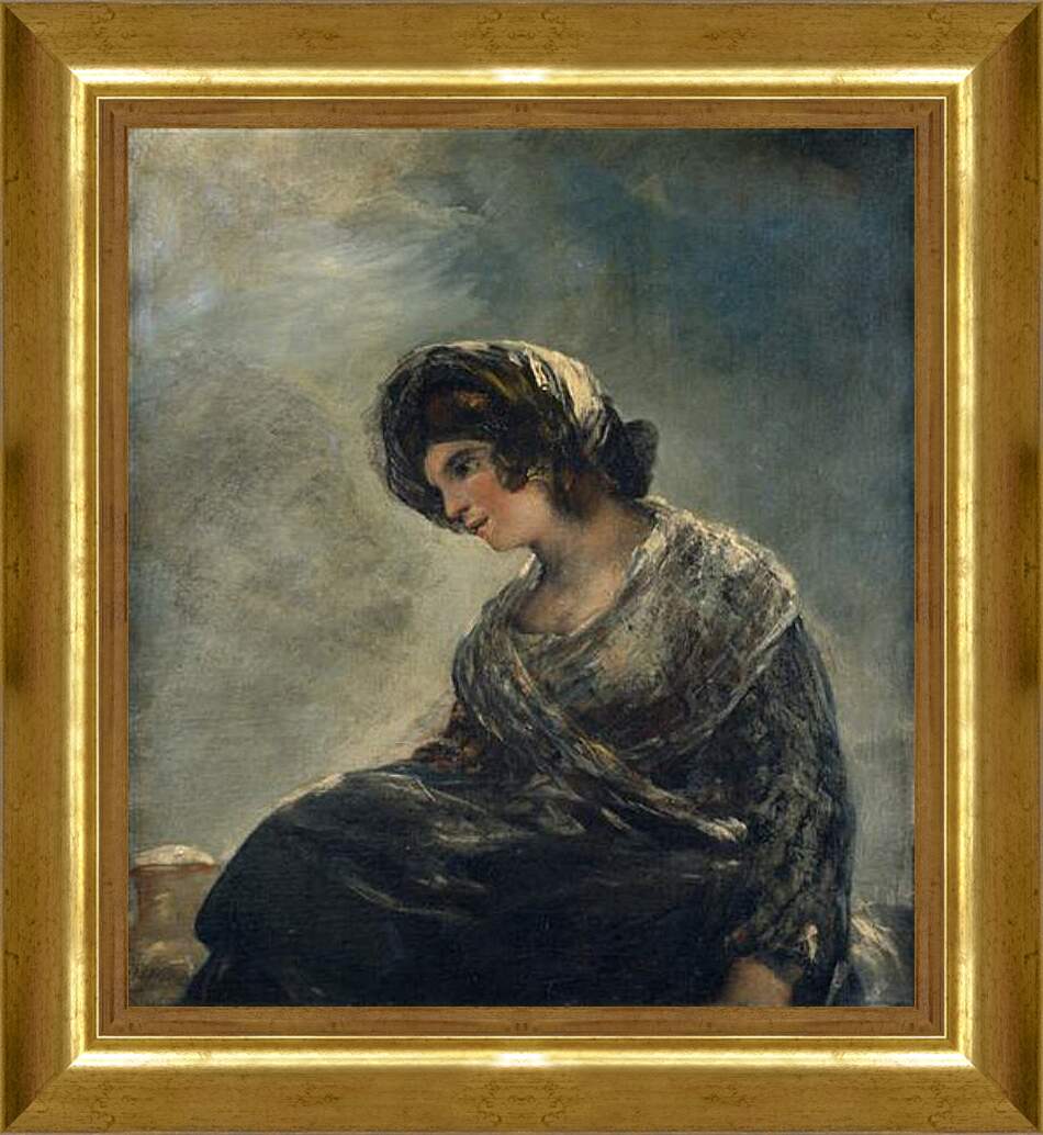Картина в раме - The Milkmaid of Bordeaux. Франсиско Гойя