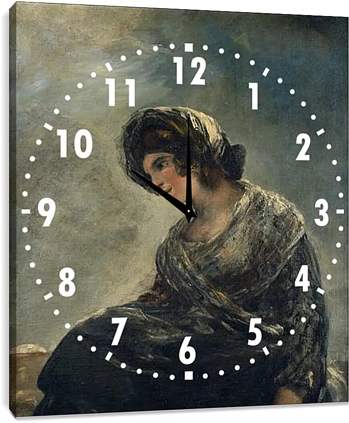 Часы картина - The Milkmaid of Bordeaux. Франсиско Гойя