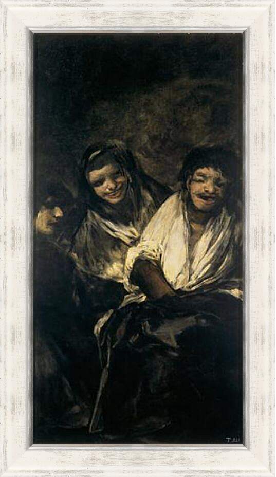 Картина в раме - Two Women and a Men. Франсиско Гойя