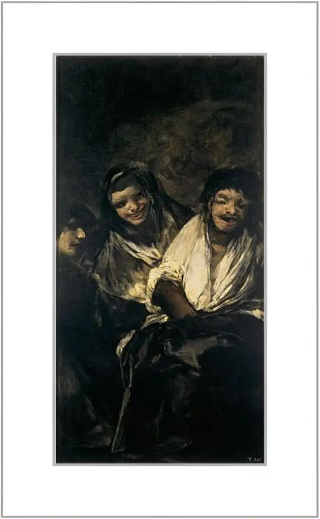 Картина в раме - Two Women and a Men. Франсиско Гойя