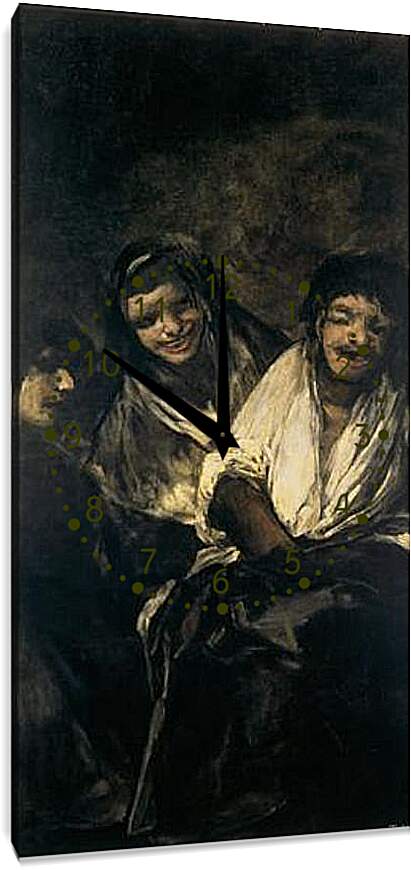 Часы картина - Two Women and a Men. Франсиско Гойя
