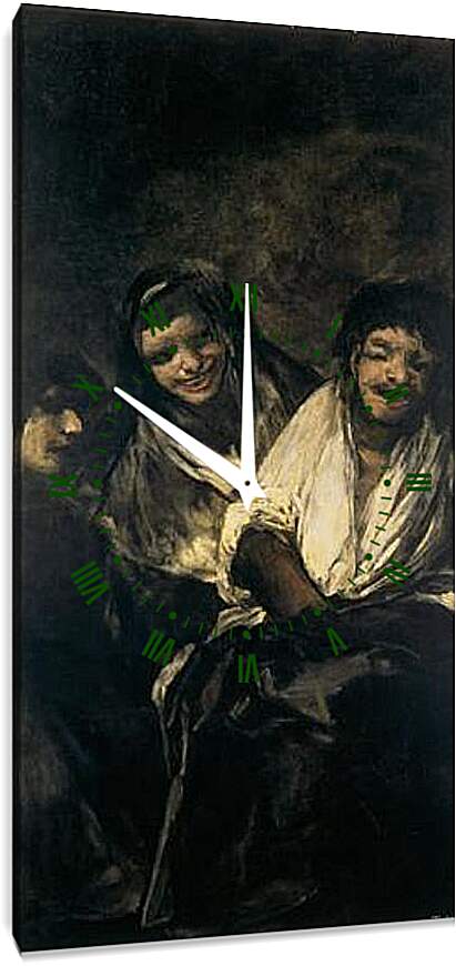 Часы картина - Two Women and a Men. Франсиско Гойя