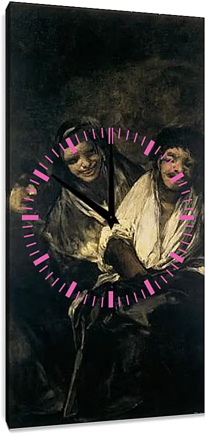 Часы картина - Two Women and a Men. Франсиско Гойя