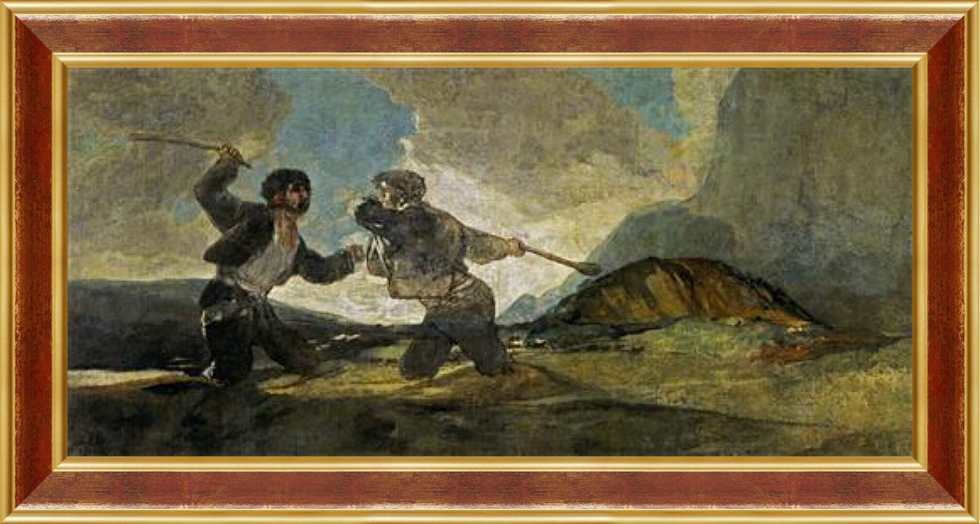 Картина в раме - Duel with Cudgels. Франсиско Гойя