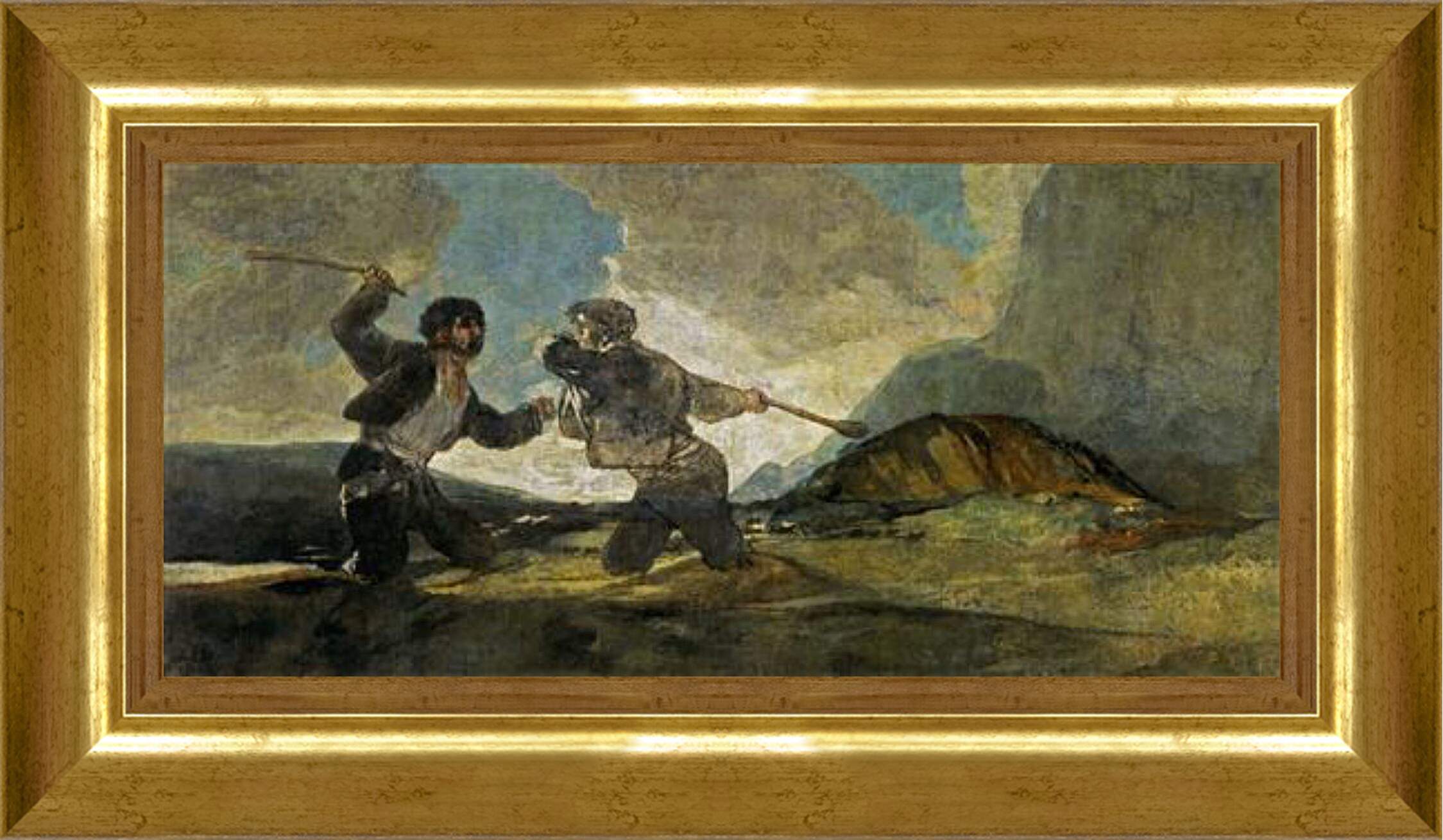 Картина в раме - Duel with Cudgels. Франсиско Гойя