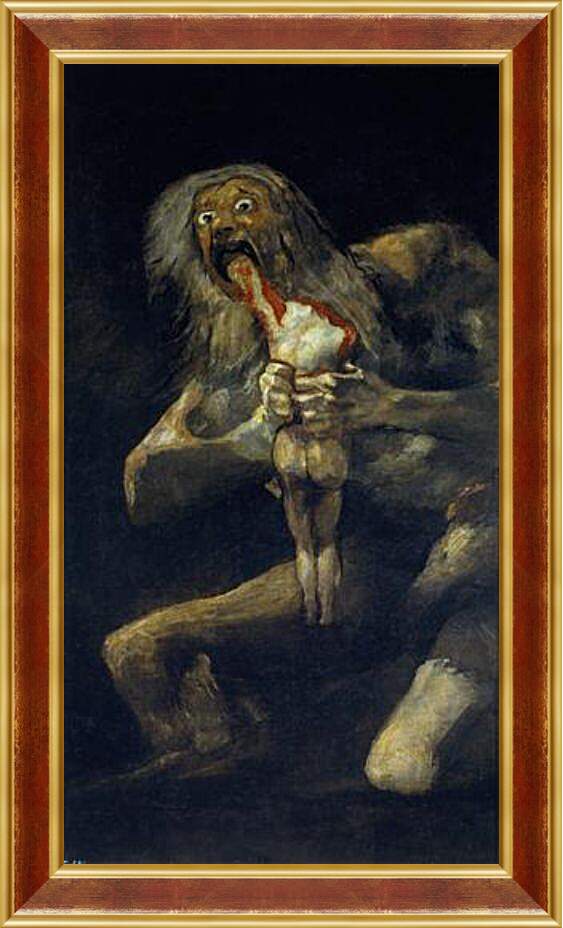 Картина в раме - Saturn devouring one of his sons. Франсиско Гойя
