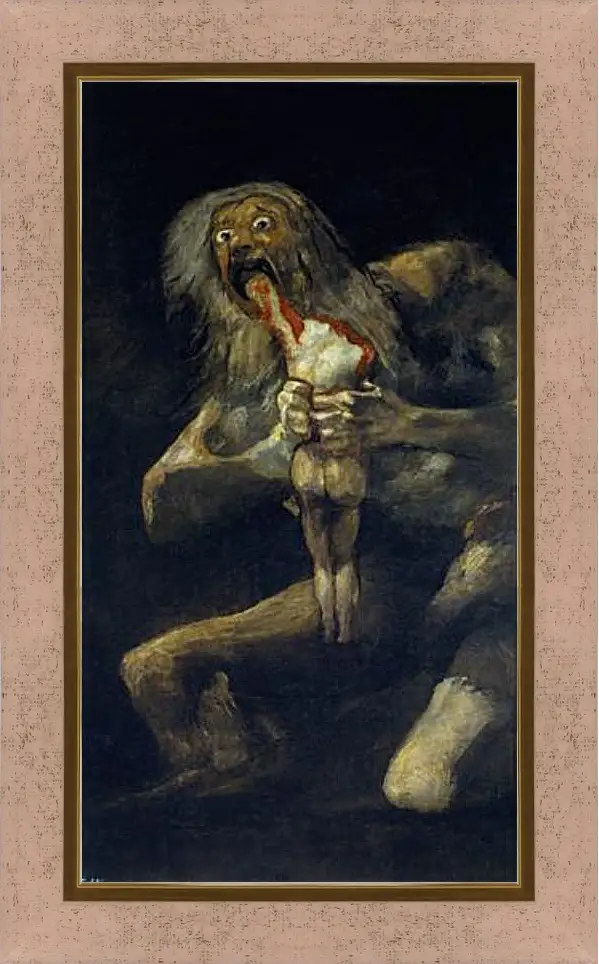 Картина в раме - Saturn devouring one of his sons. Франсиско Гойя