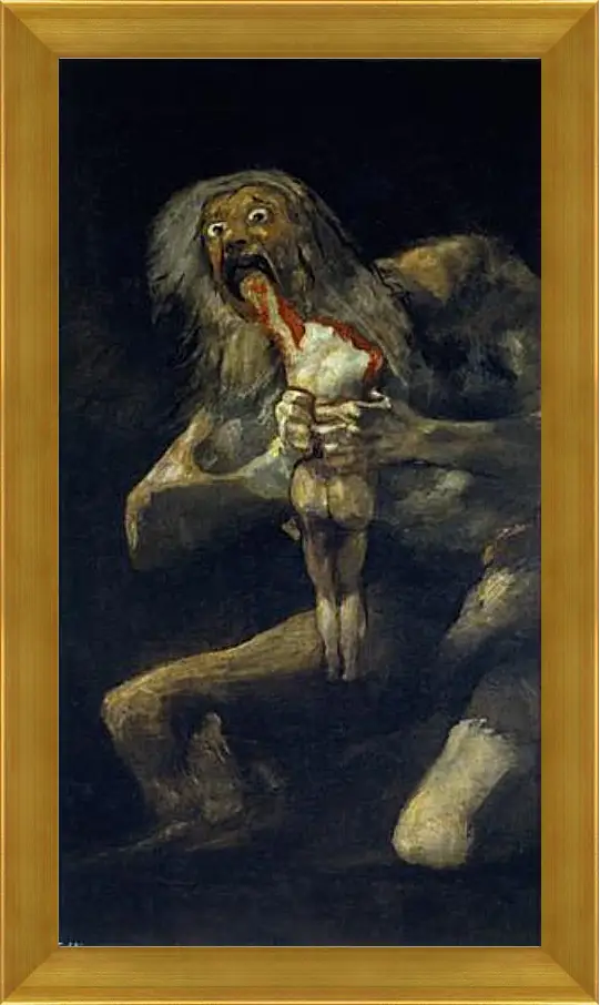 Картина в раме - Saturn devouring one of his sons. Франсиско Гойя