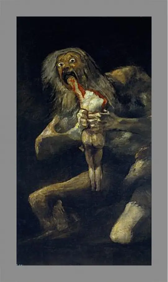 Картина в раме - Saturn devouring one of his sons. Франсиско Гойя