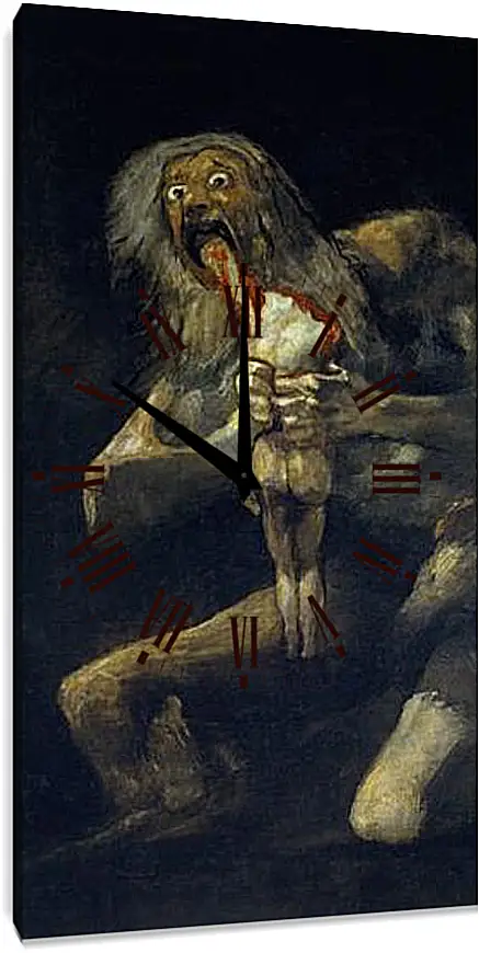 Часы картина - Saturn devouring one of his sons. Франсиско Гойя