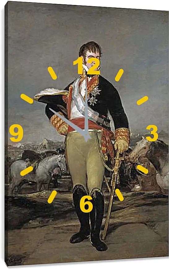 Часы картина - Fernando VII at camp. Франсиско Гойя