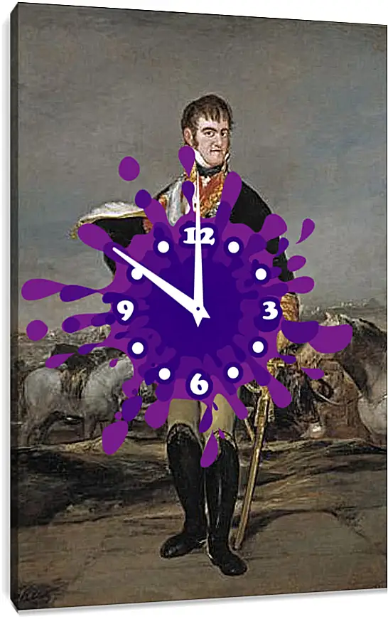 Часы картина - Fernando VII at camp. Франсиско Гойя