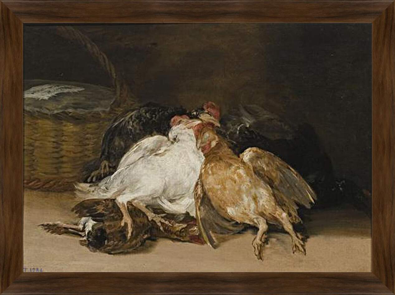 Картина в раме - Dead fowl. Франсиско Гойя