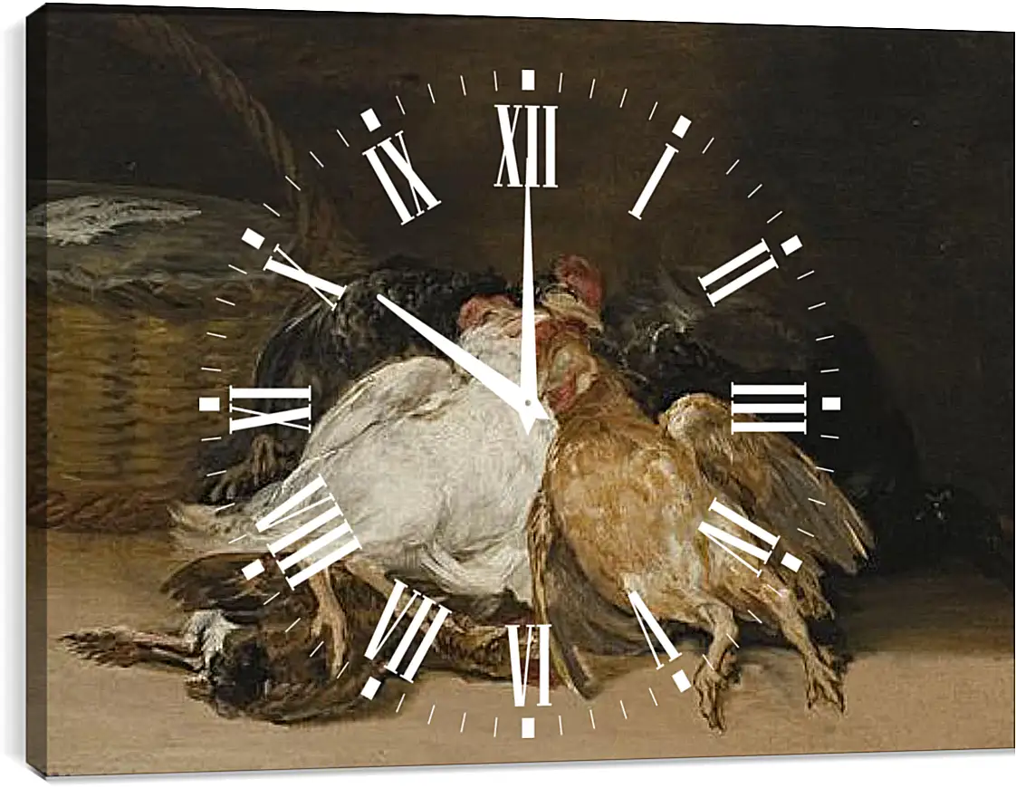 Часы картина - Dead fowl. Франсиско Гойя