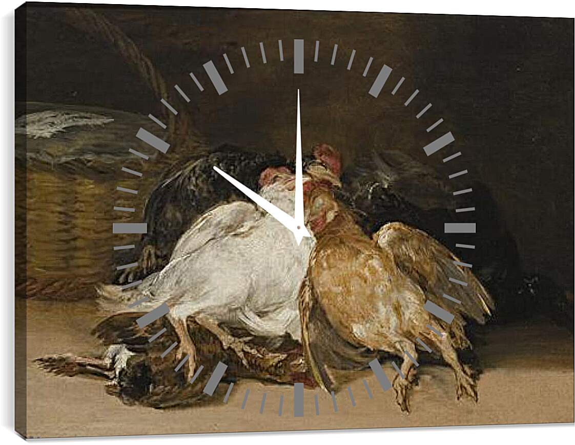 Часы картина - Dead fowl. Франсиско Гойя