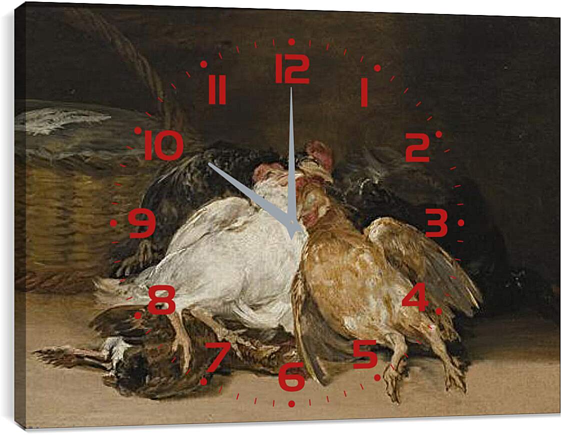 Часы картина - Dead fowl. Франсиско Гойя