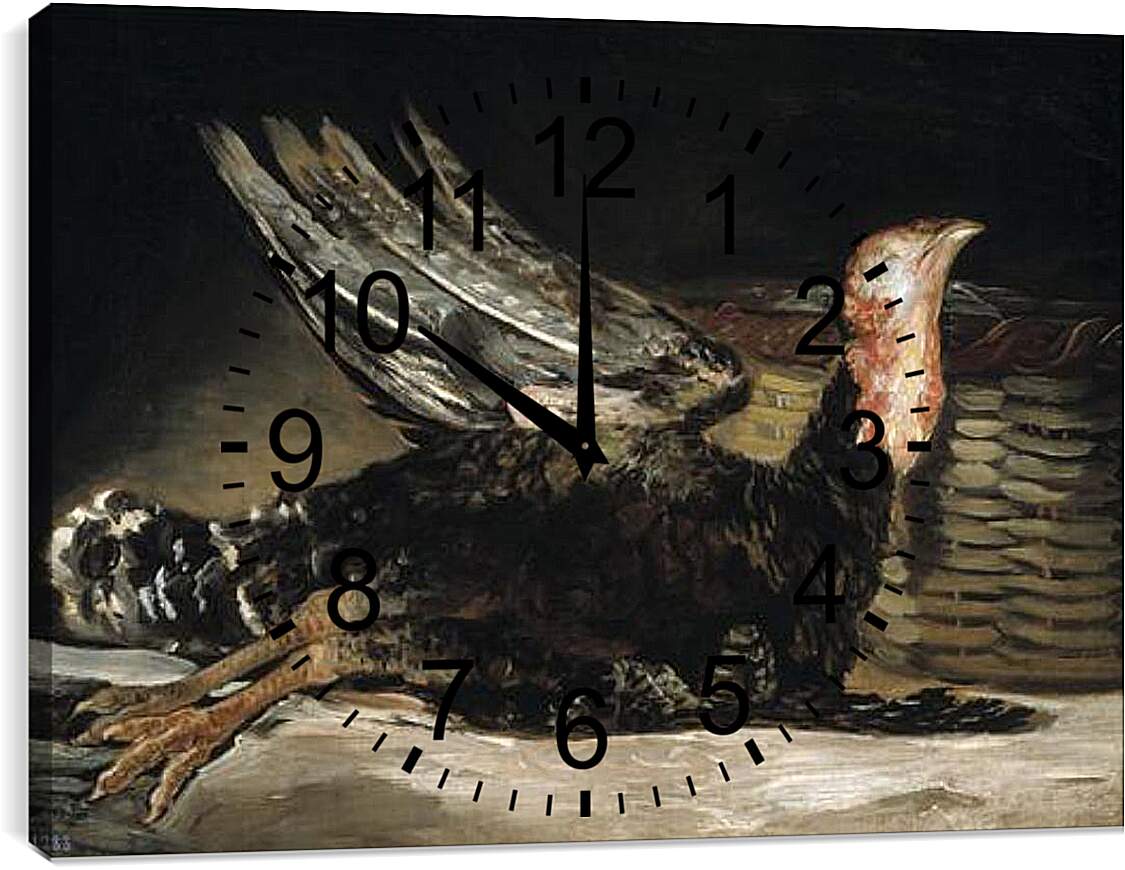Часы картина - A Dead Turkey. Франсиско Гойя