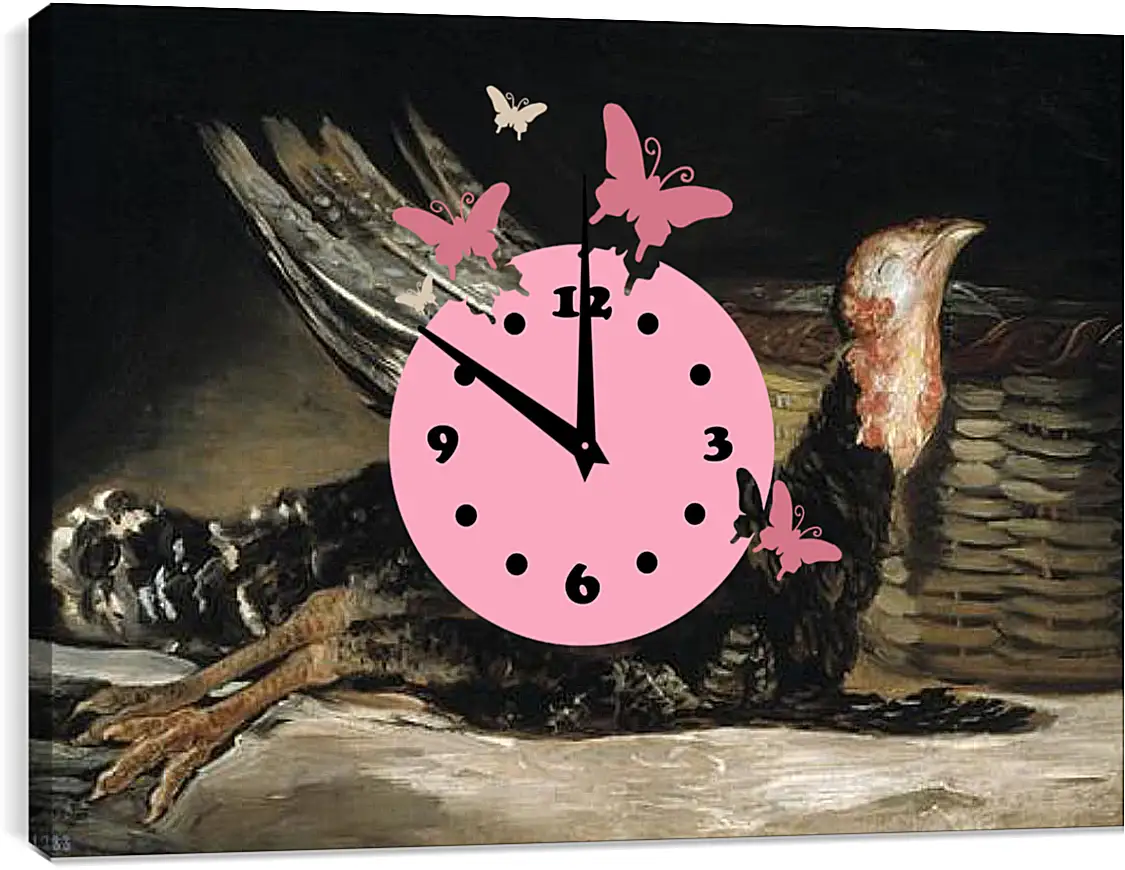 Часы картина - A Dead Turkey. Франсиско Гойя