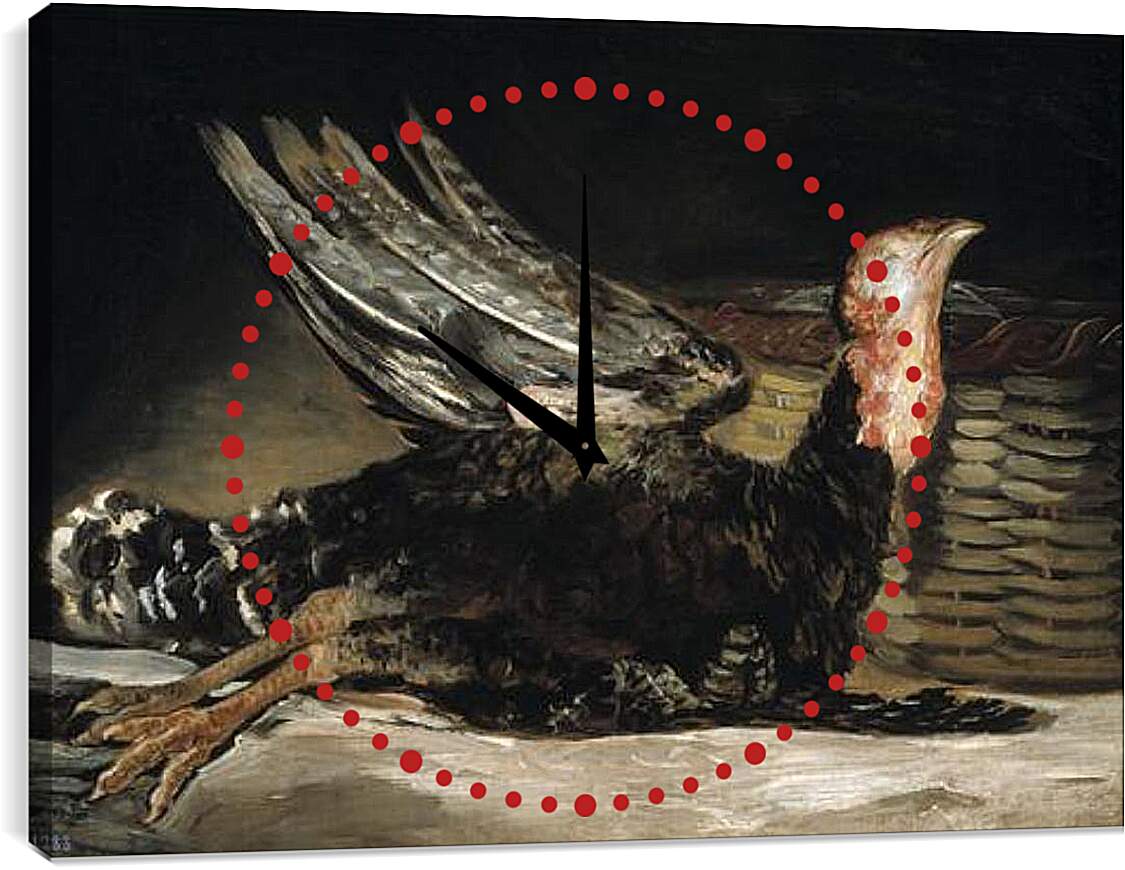 Часы картина - A Dead Turkey. Франсиско Гойя