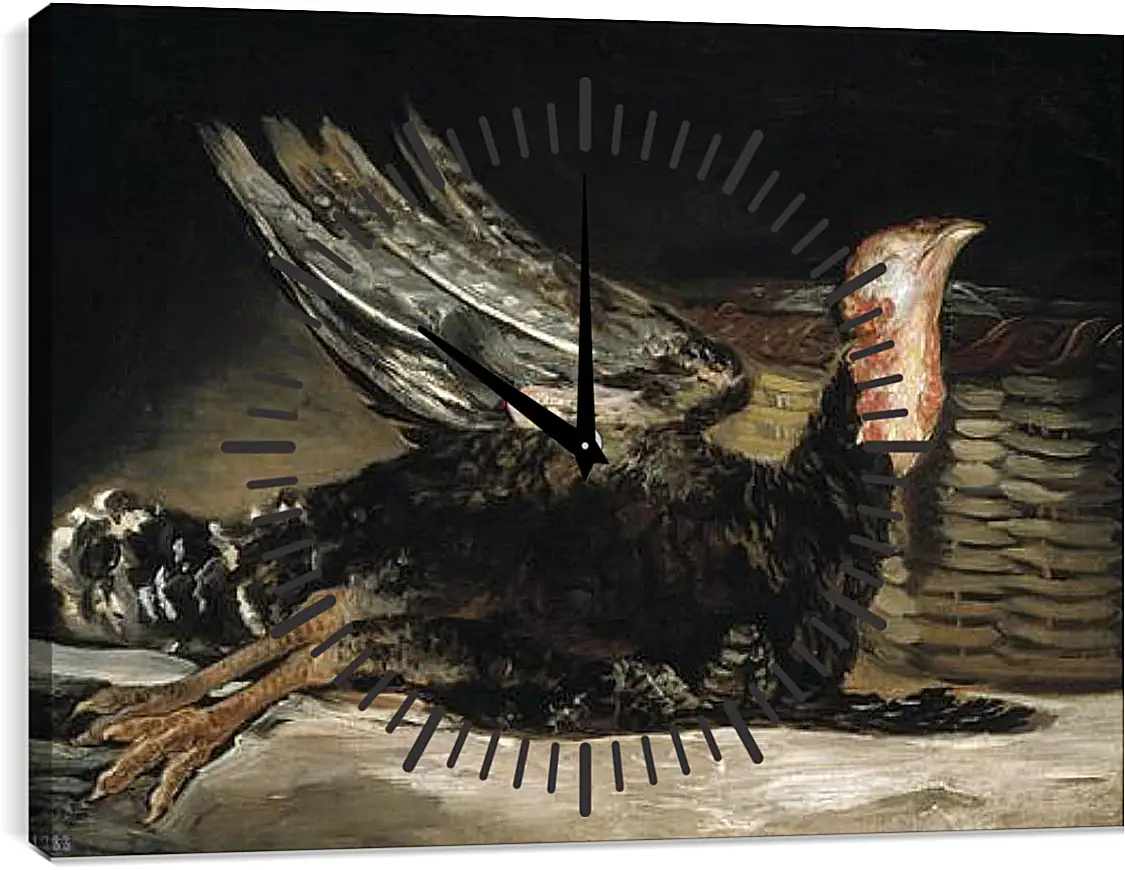 Часы картина - A Dead Turkey. Франсиско Гойя