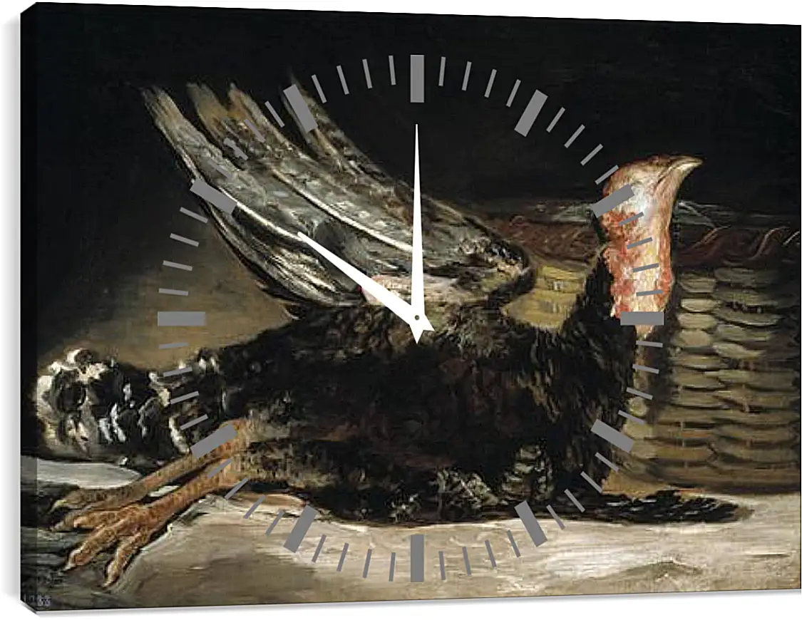 Часы картина - A Dead Turkey. Франсиско Гойя