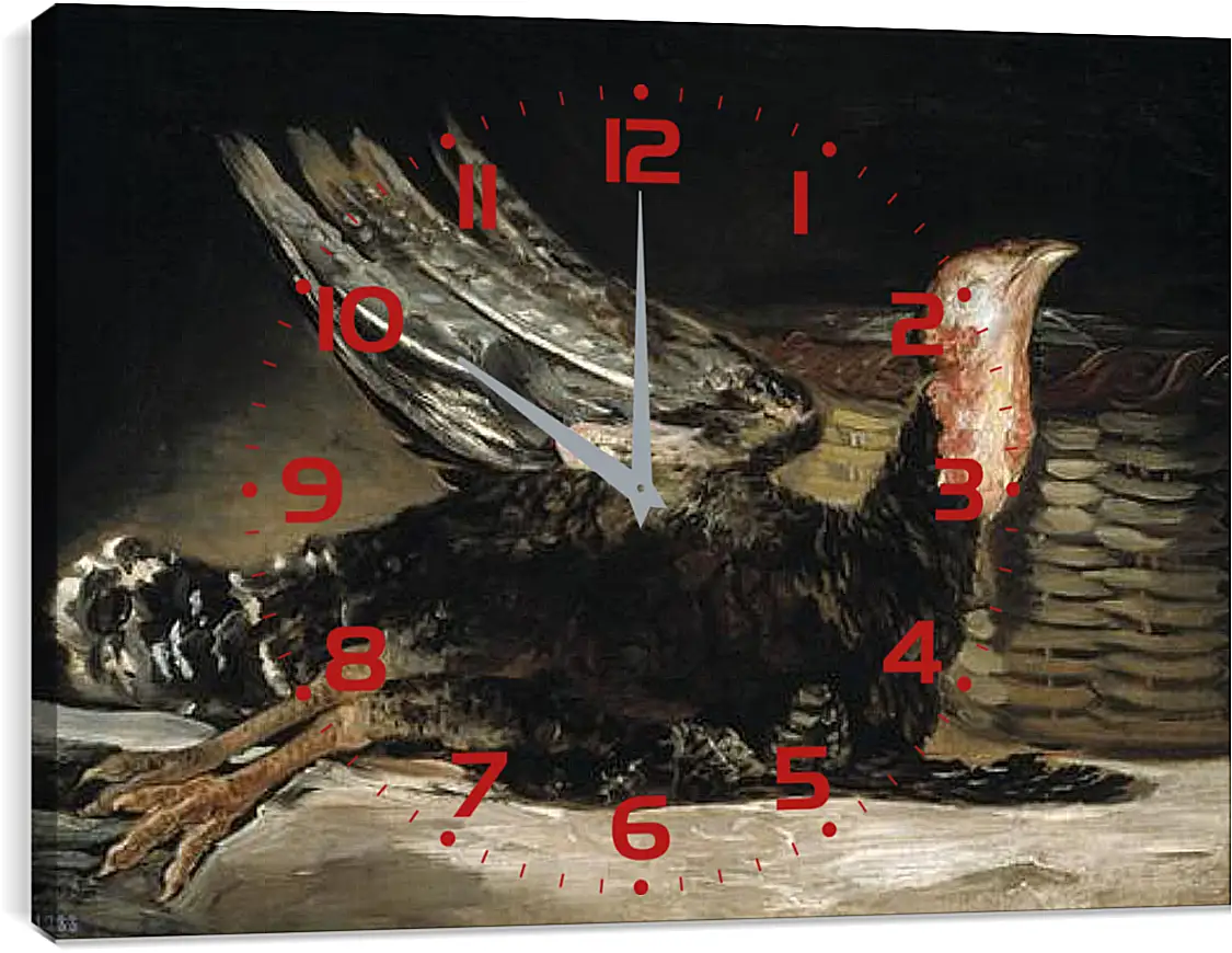 Часы картина - A Dead Turkey. Франсиско Гойя