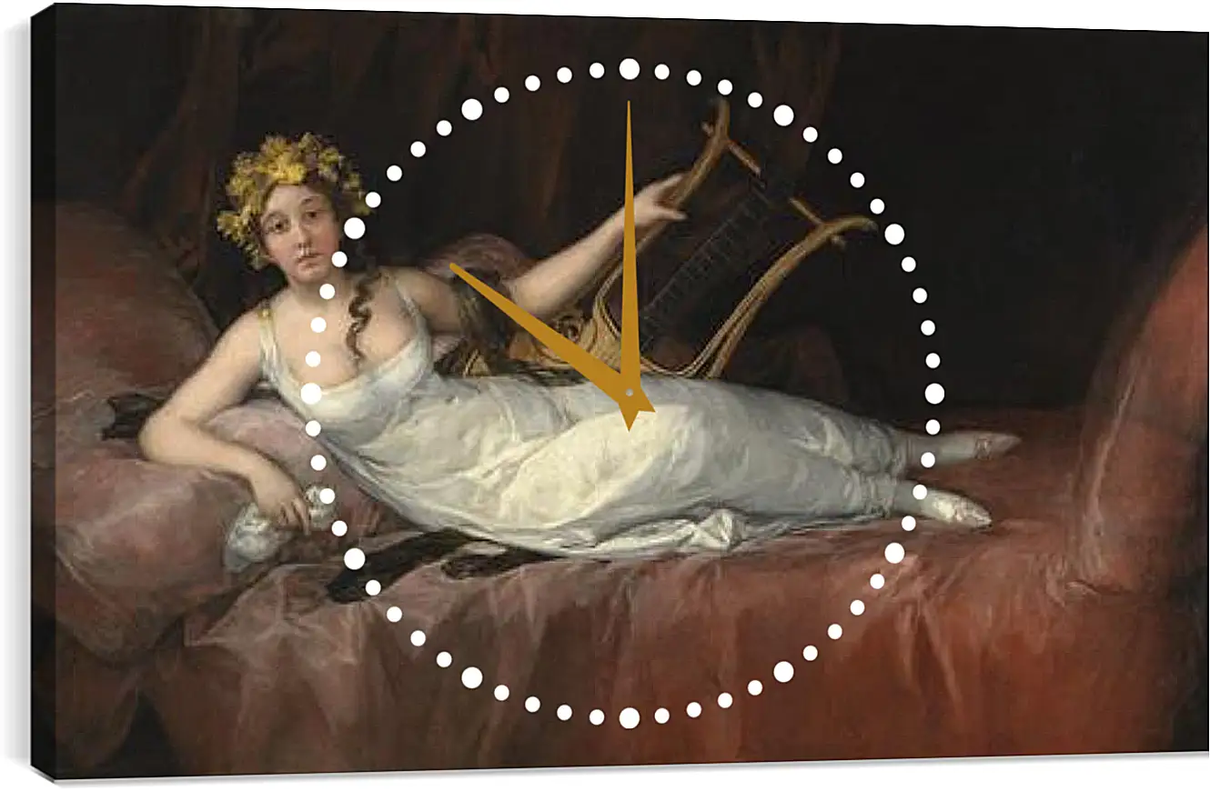 Часы картина - The Marchioness of Santa Cruz. Франсиско Гойя