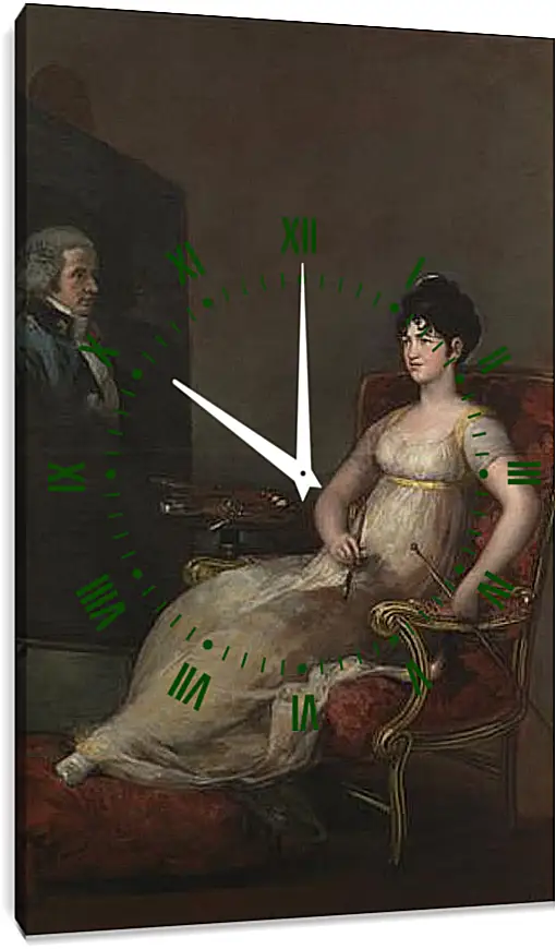 Часы картина - Maria Tomasa de Palafpx Marchioness of Villafranca. Франсиско Гойя