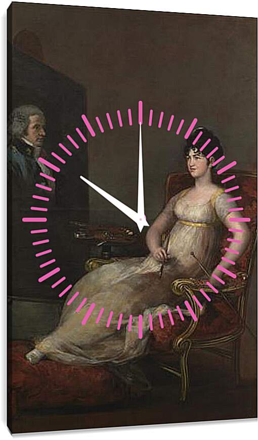 Часы картина - Maria Tomasa de Palafpx Marchioness of Villafranca. Франсиско Гойя
