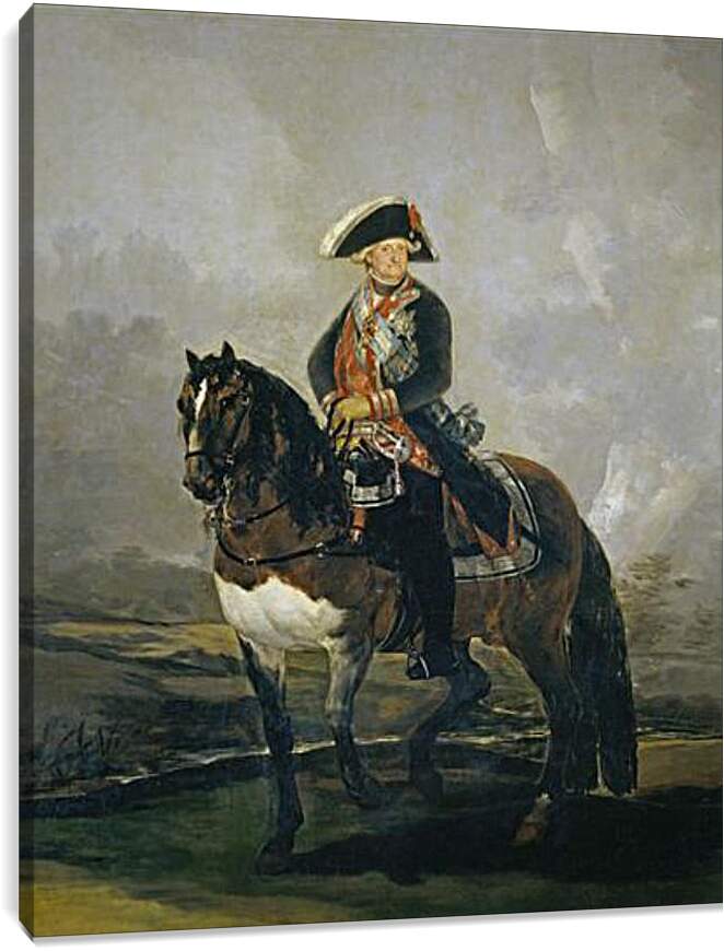 Постер и плакат - Carlos IV on Horseback. Франсиско Гойя