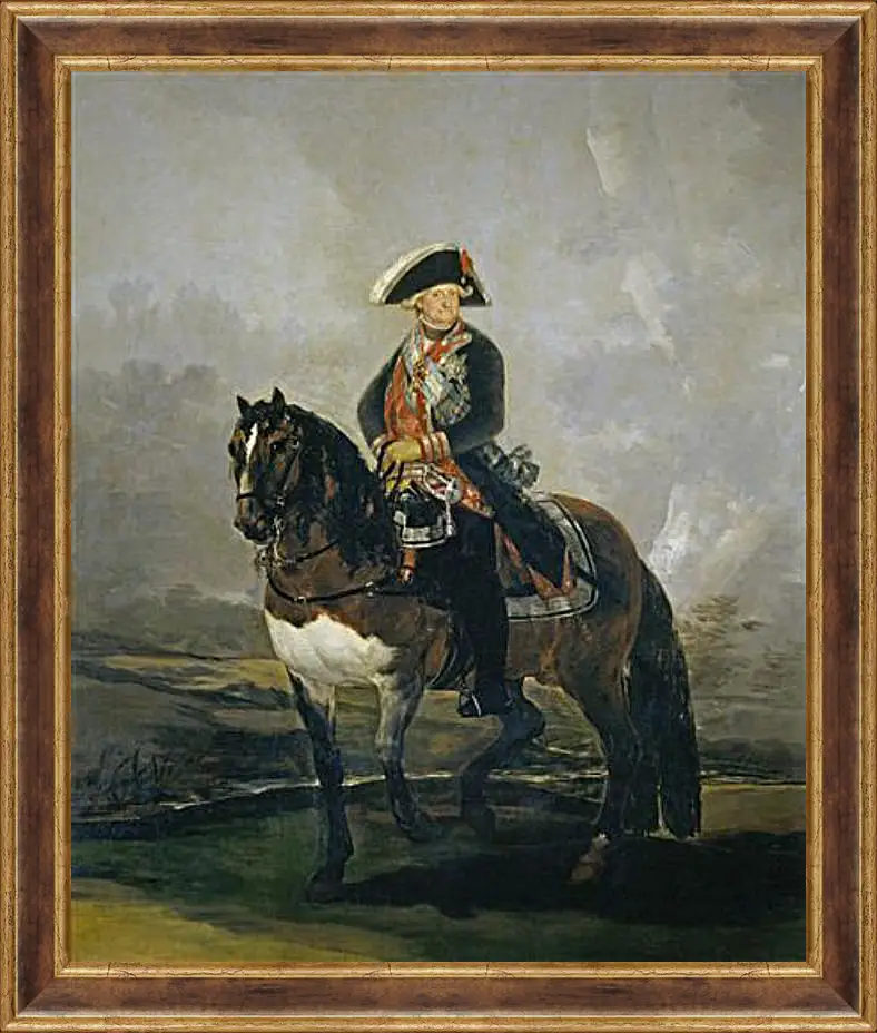 Картина в раме - Carlos IV on Horseback. Франсиско Гойя