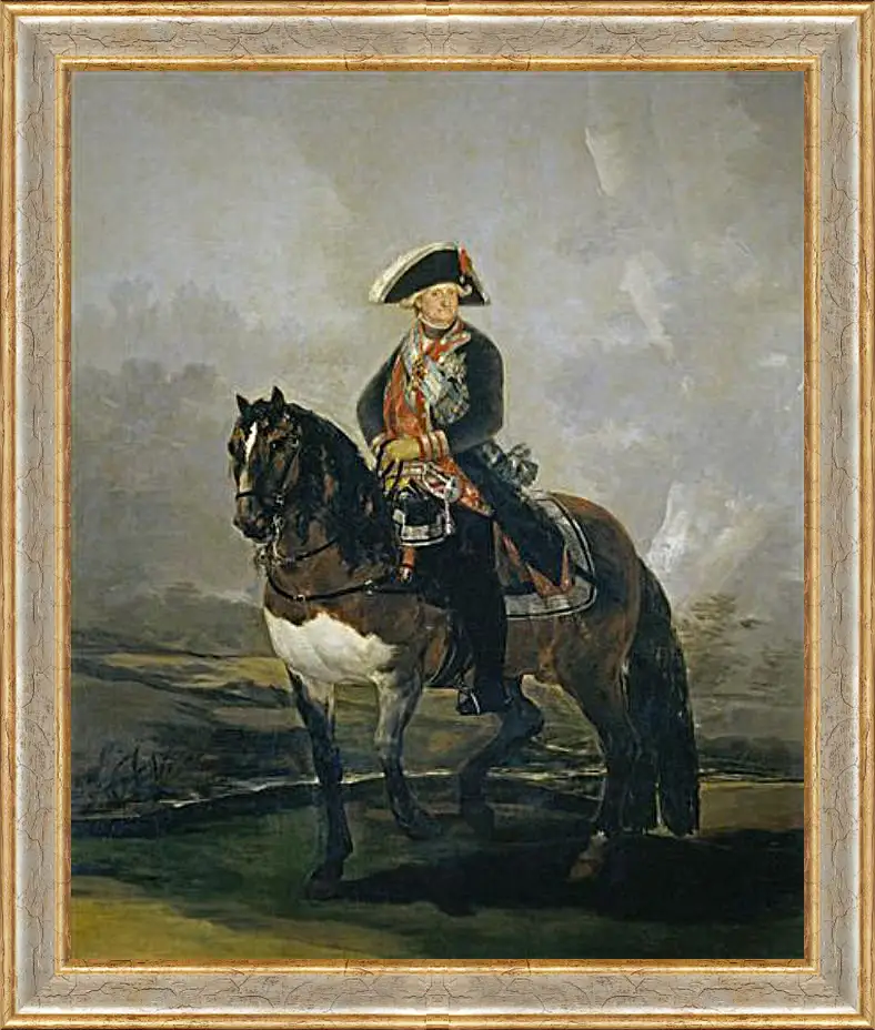 Картина в раме - Carlos IV on Horseback. Франсиско Гойя