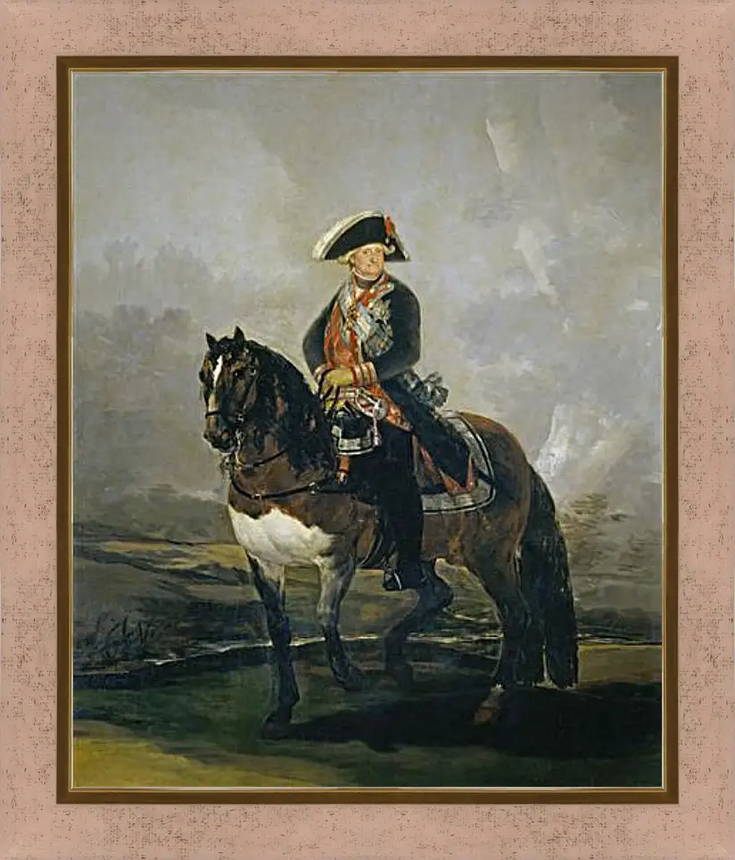 Картина в раме - Carlos IV on Horseback. Франсиско Гойя